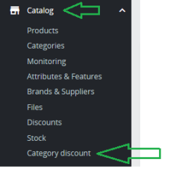 Prestashop module Discount for Categories
