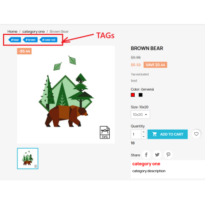 Add product TAGS to product page Add product TAGS to product page